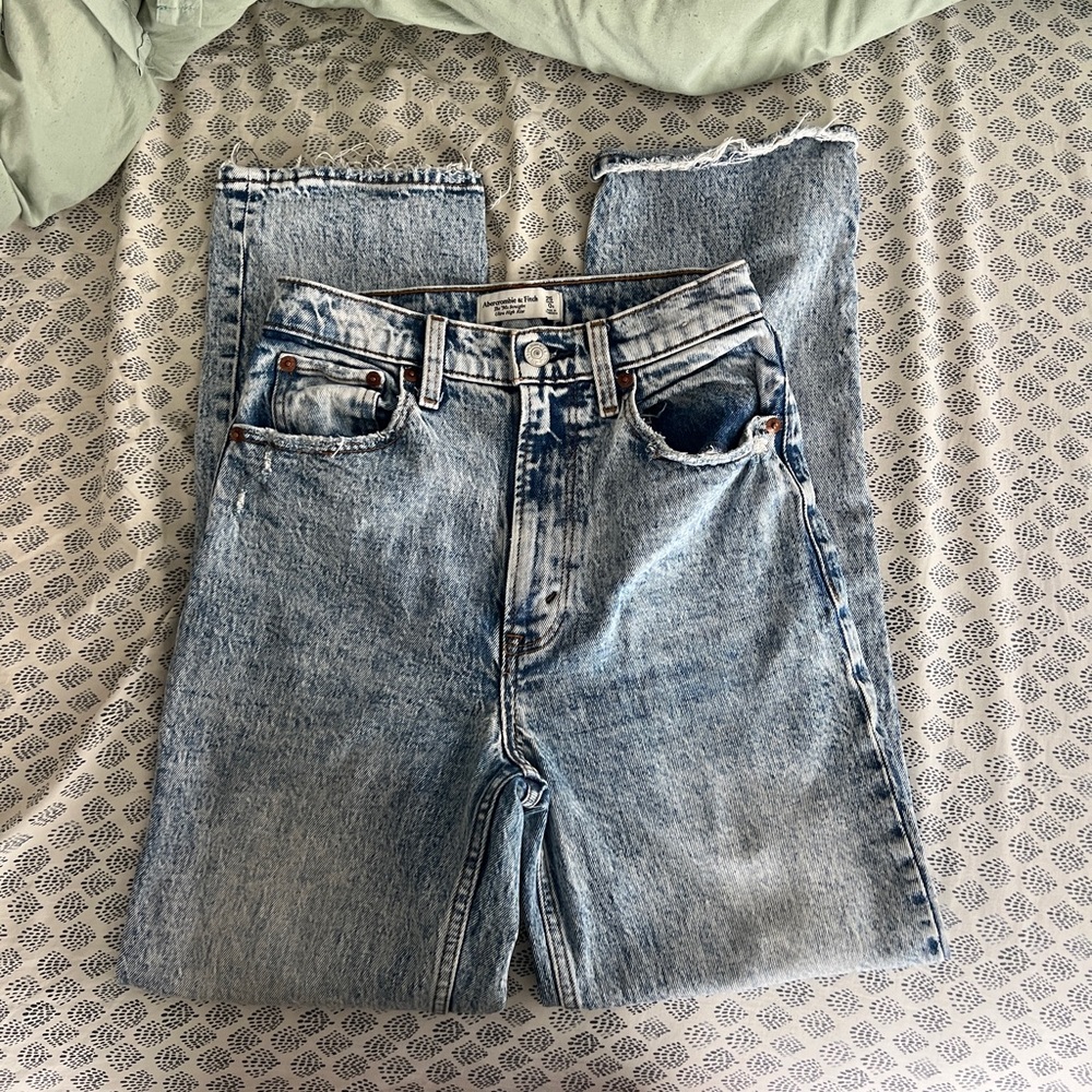 Abercrombie & Fitch Blue Straight Leg Jeans - Picture 2 of 7